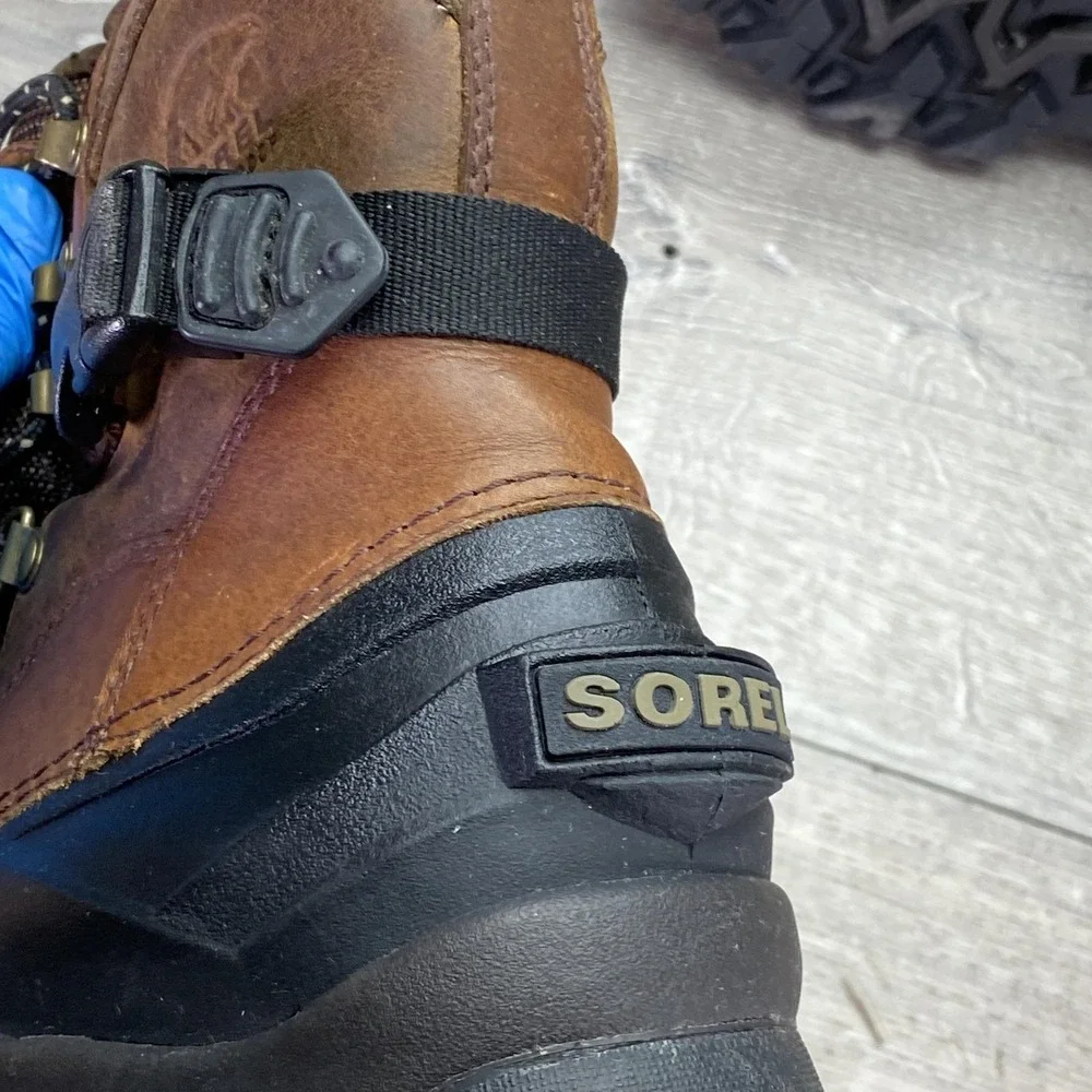 Sorel Boots Mens Size 7 Brown Leather Insulated Waterproof Winter Snow Hiking